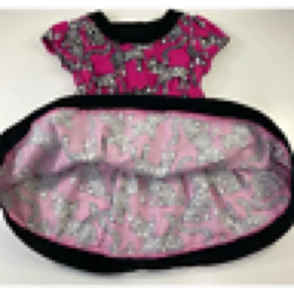 Gymboree Girls Toddler Fit & Flare Dress Pink Black Cats Elastic Waist